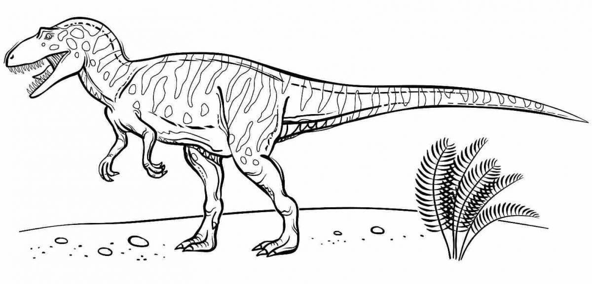 Мощная раскраска динозавр хищник