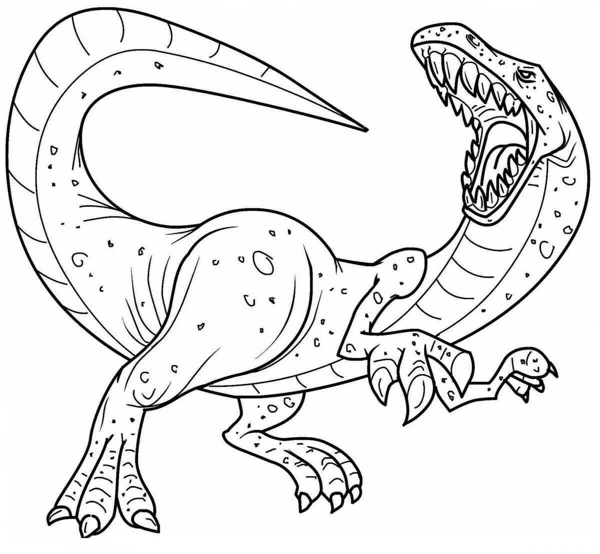 Vicious coloring dinosaur predator
