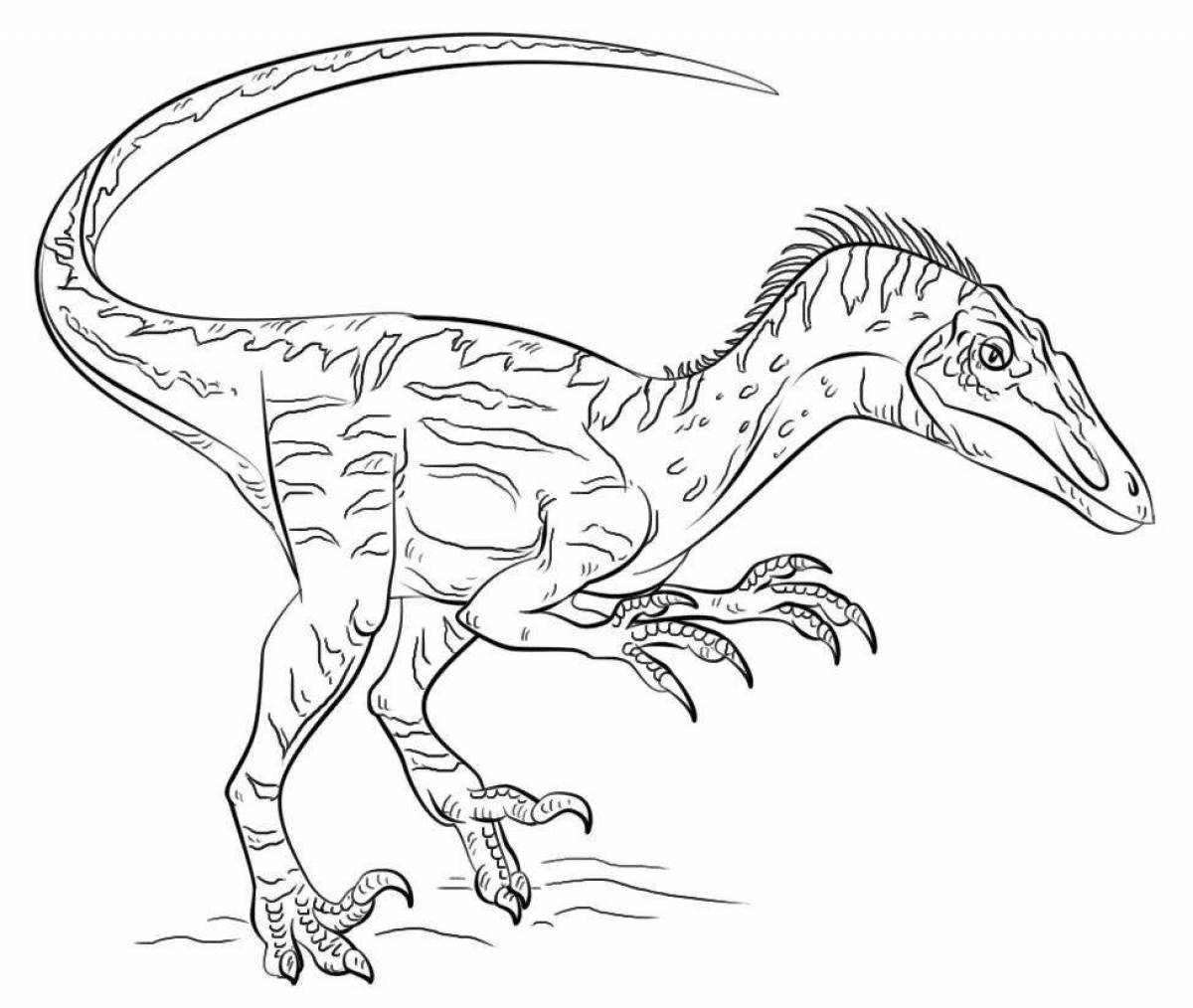 Мощная раскраска хищник-динозавр