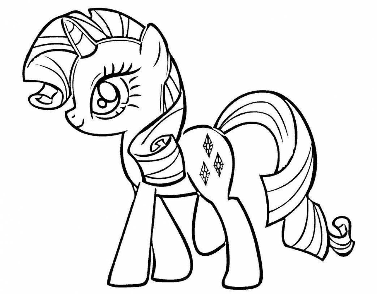 Adorable pony friendship coloring page