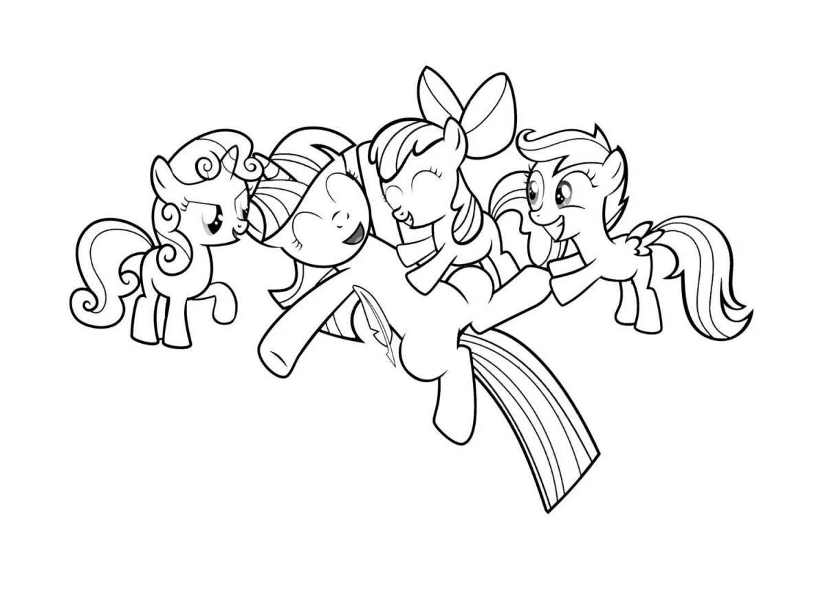 Playful pony friendship coloring page