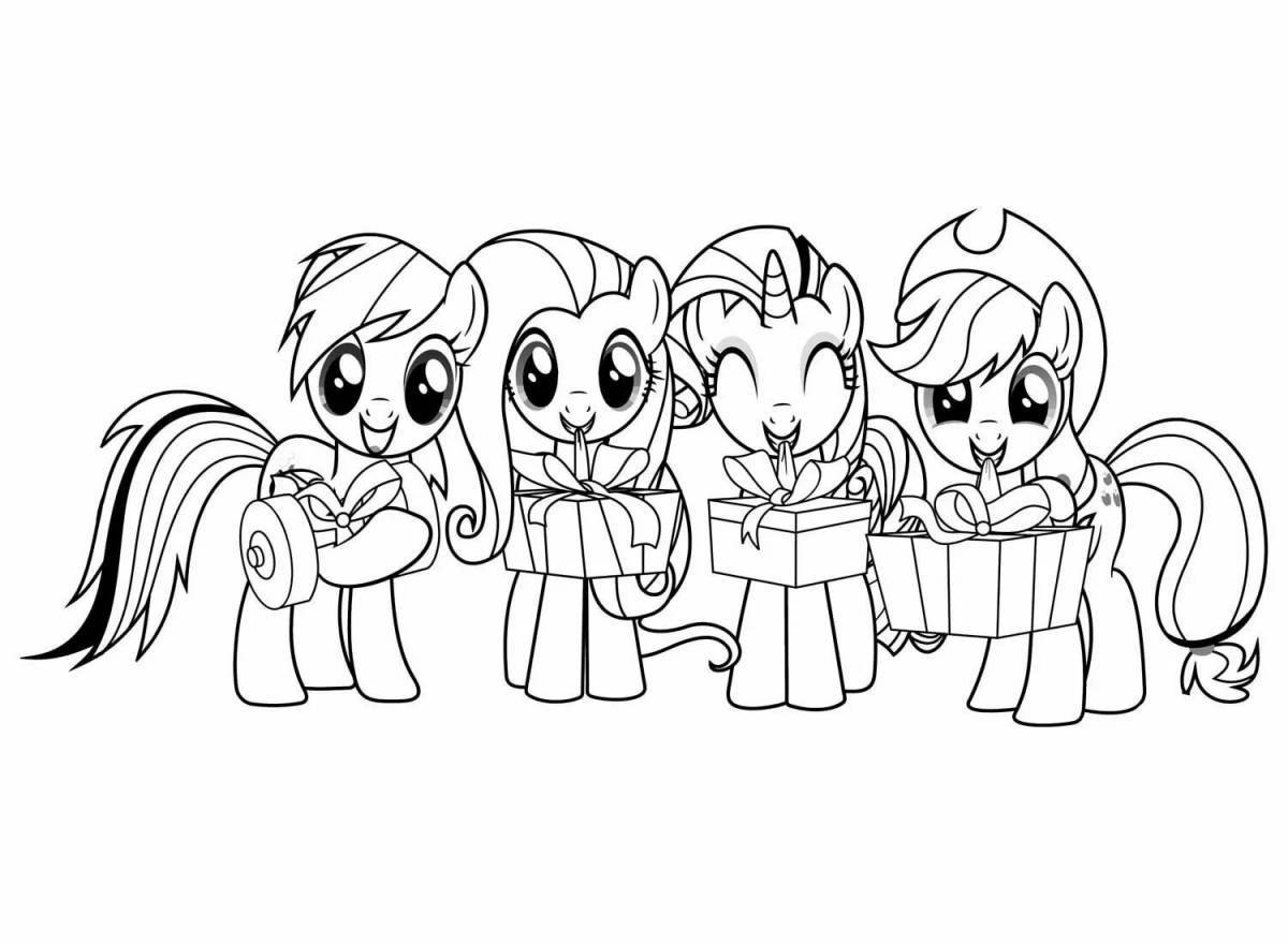 Brilliant pony friendship coloring page