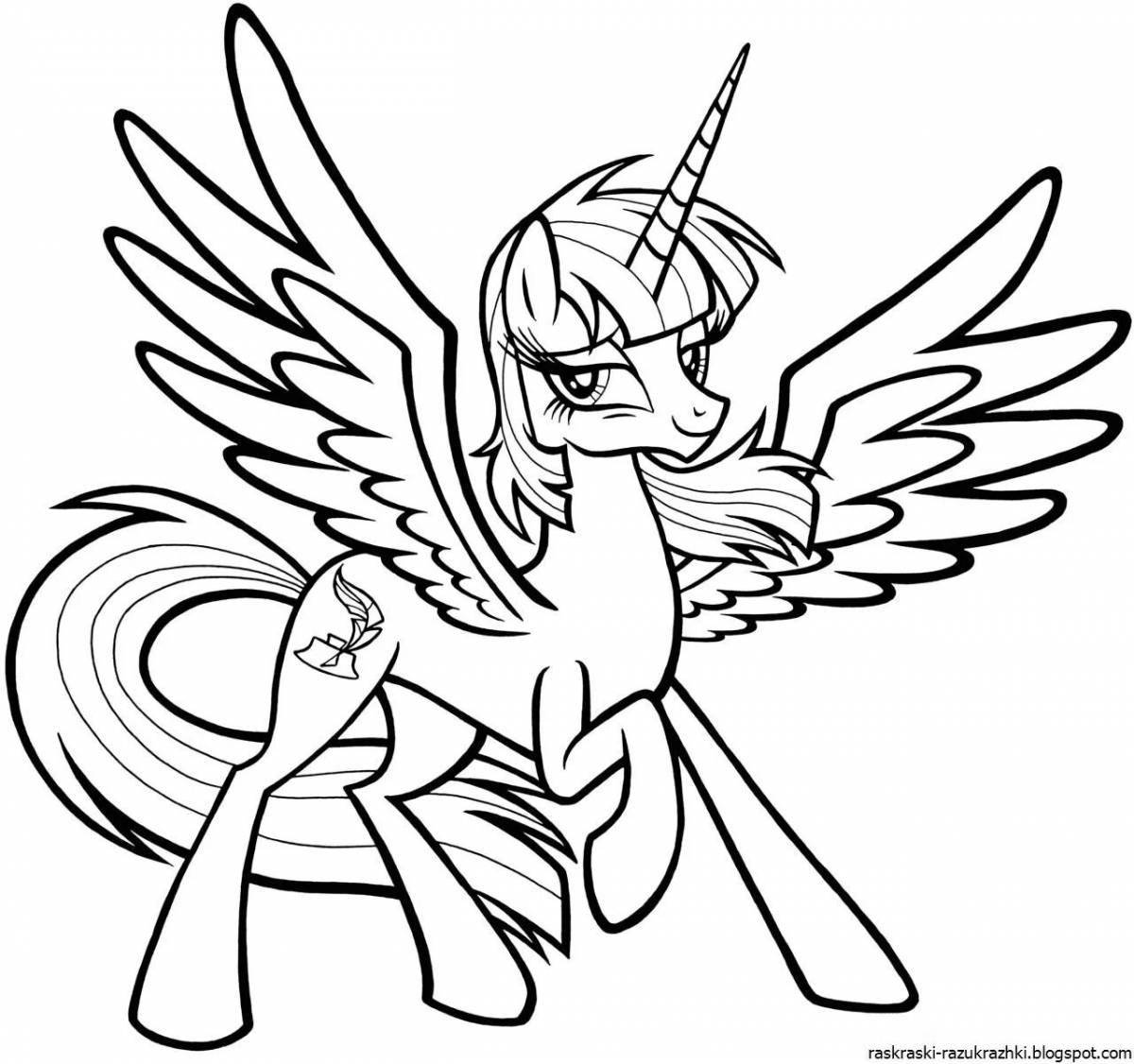 Coloring book glowing pony friendship