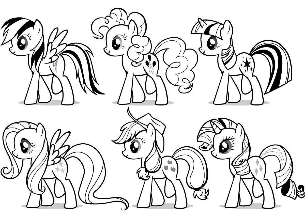 Coloring page dazzling pony friendship