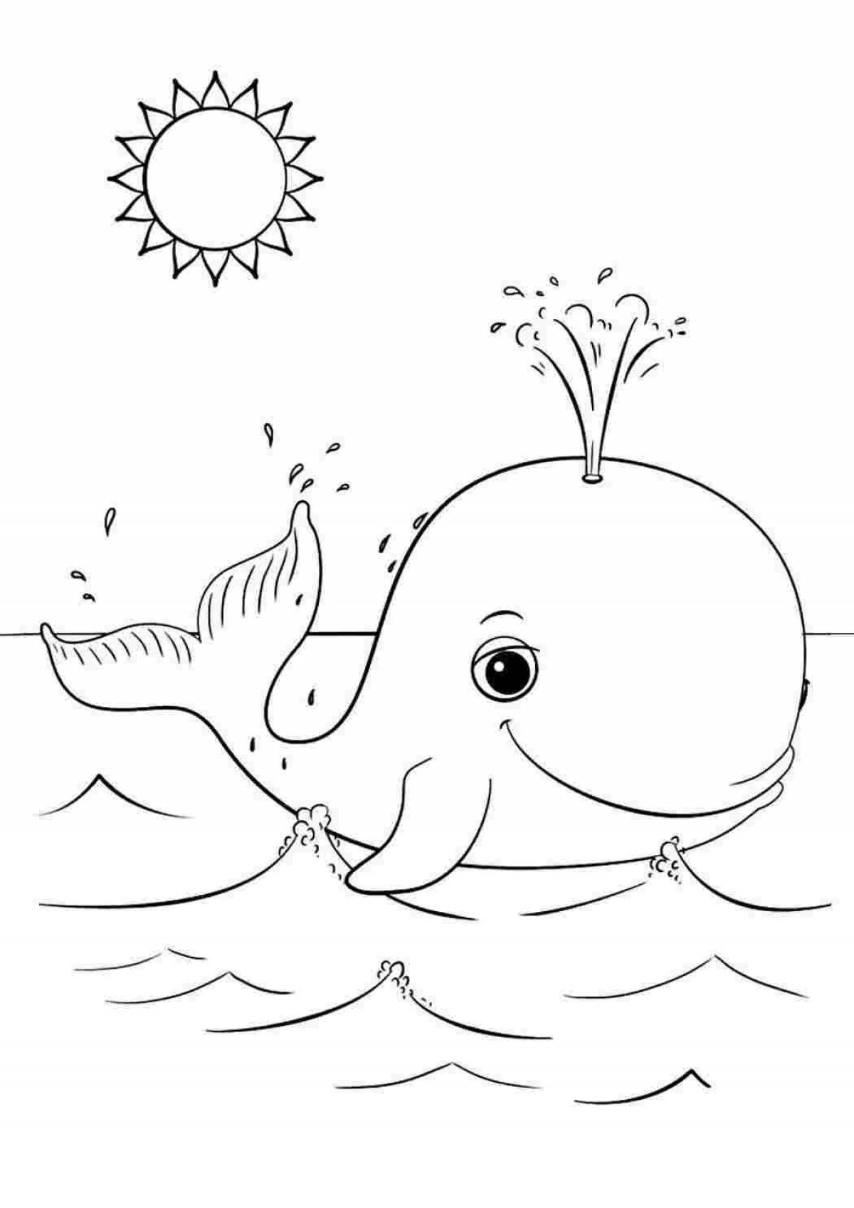 Great whale fish coloring book