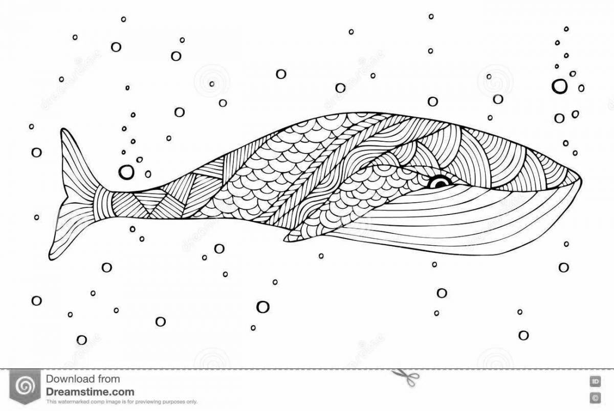 Изысканная раскраска рыба-кит
