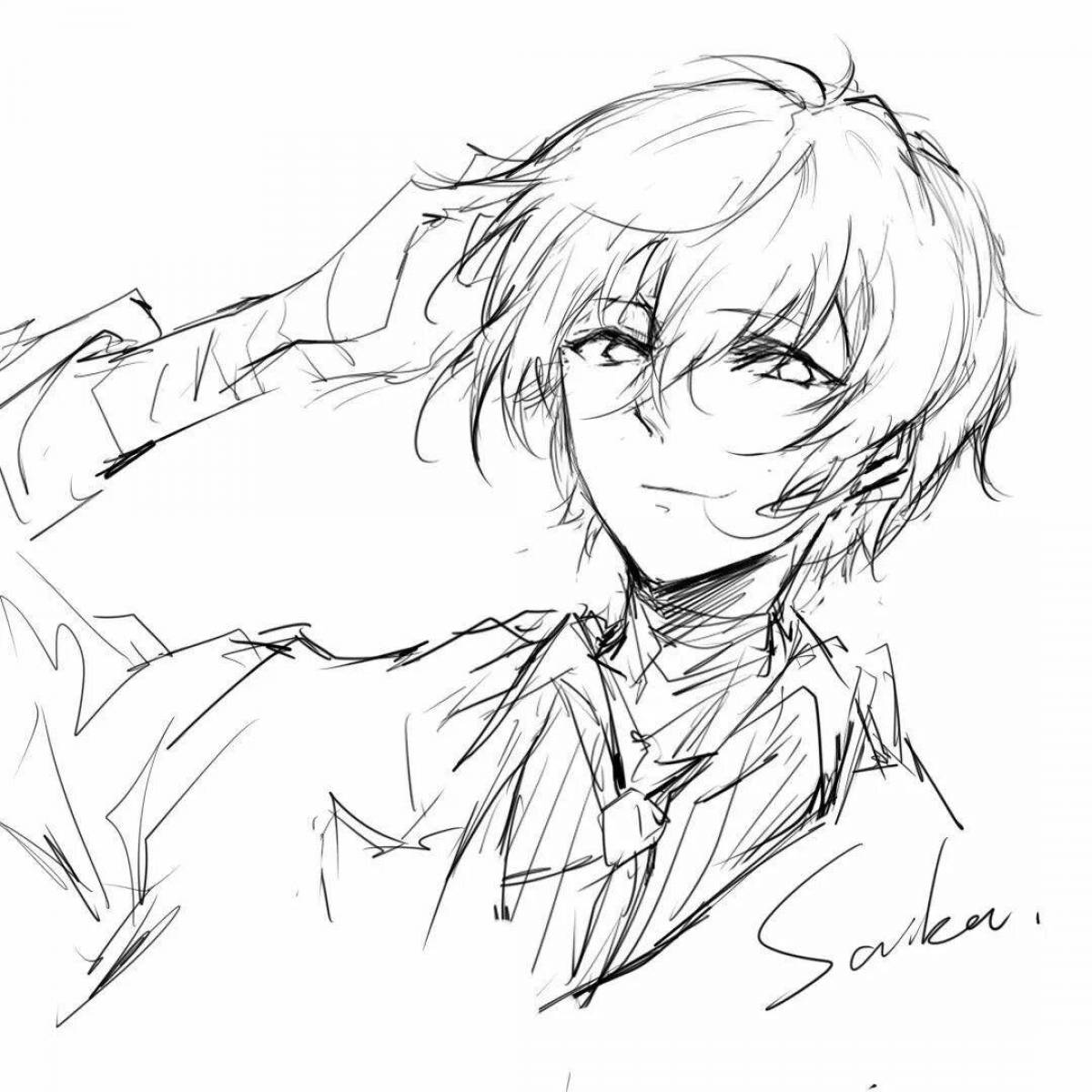 Photo Dazai funny anime coloring book