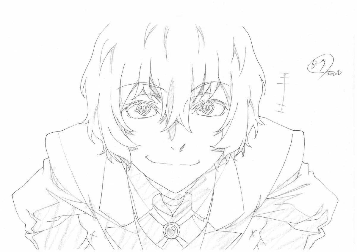 Photo Playful dazai anime coloring page