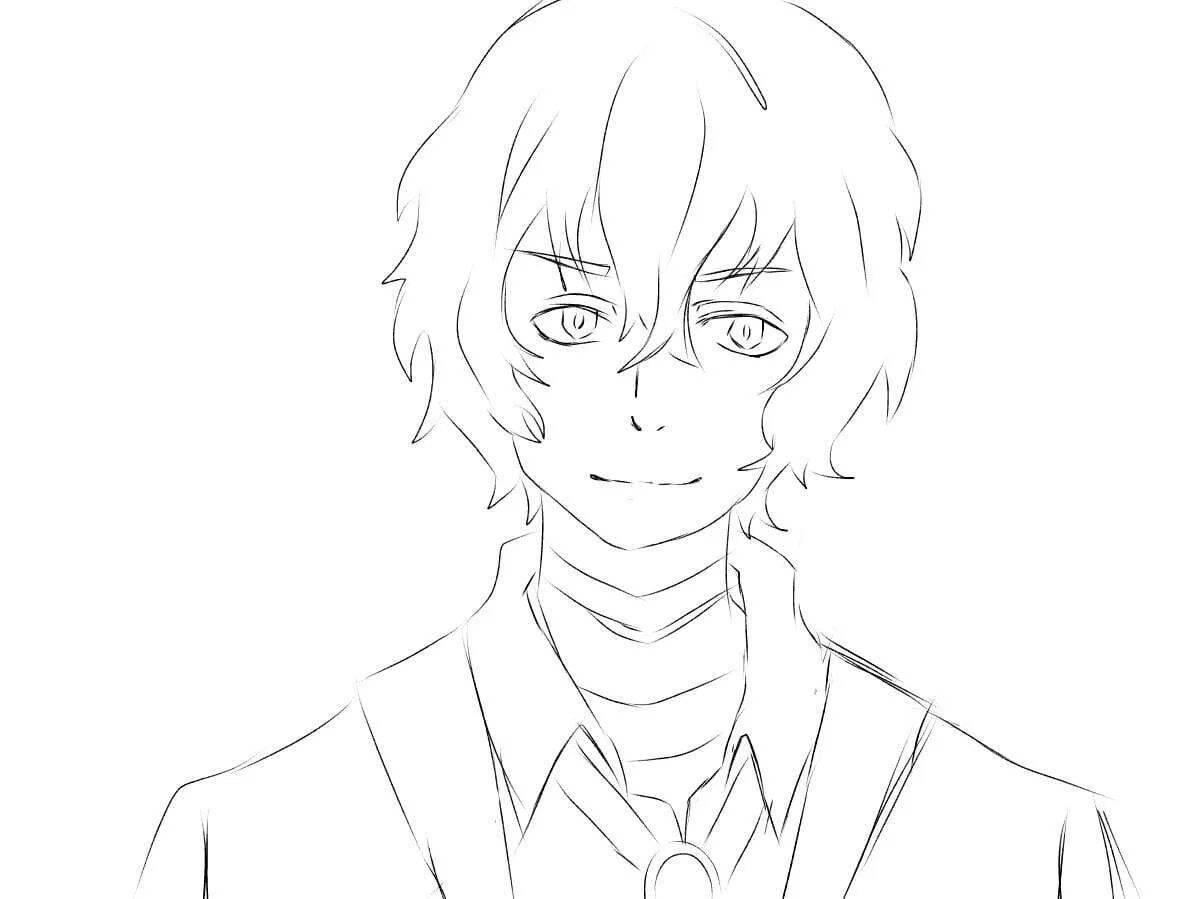 Dazai unique anime coloring book