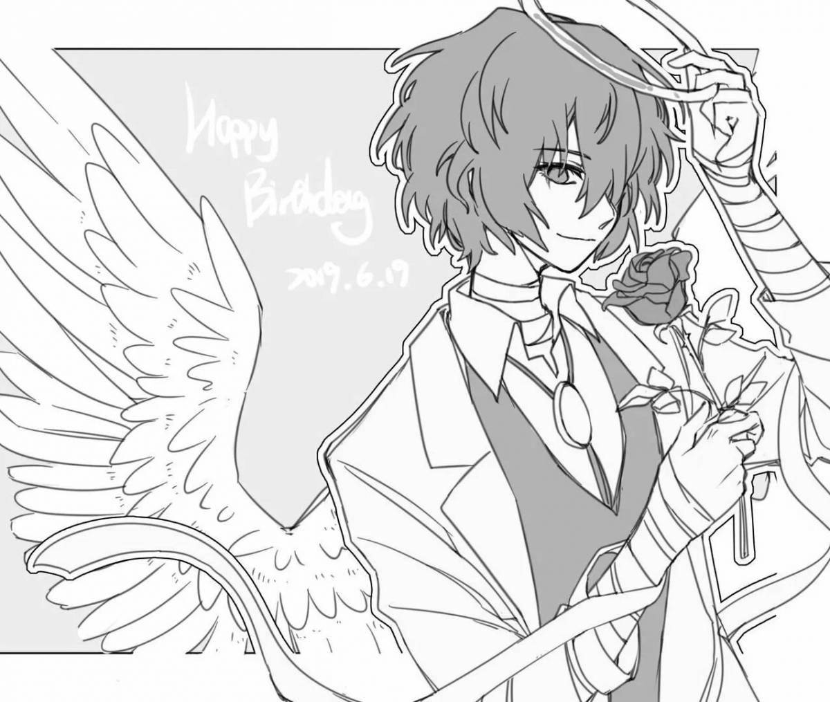 Photo Dazai funny anime coloring book