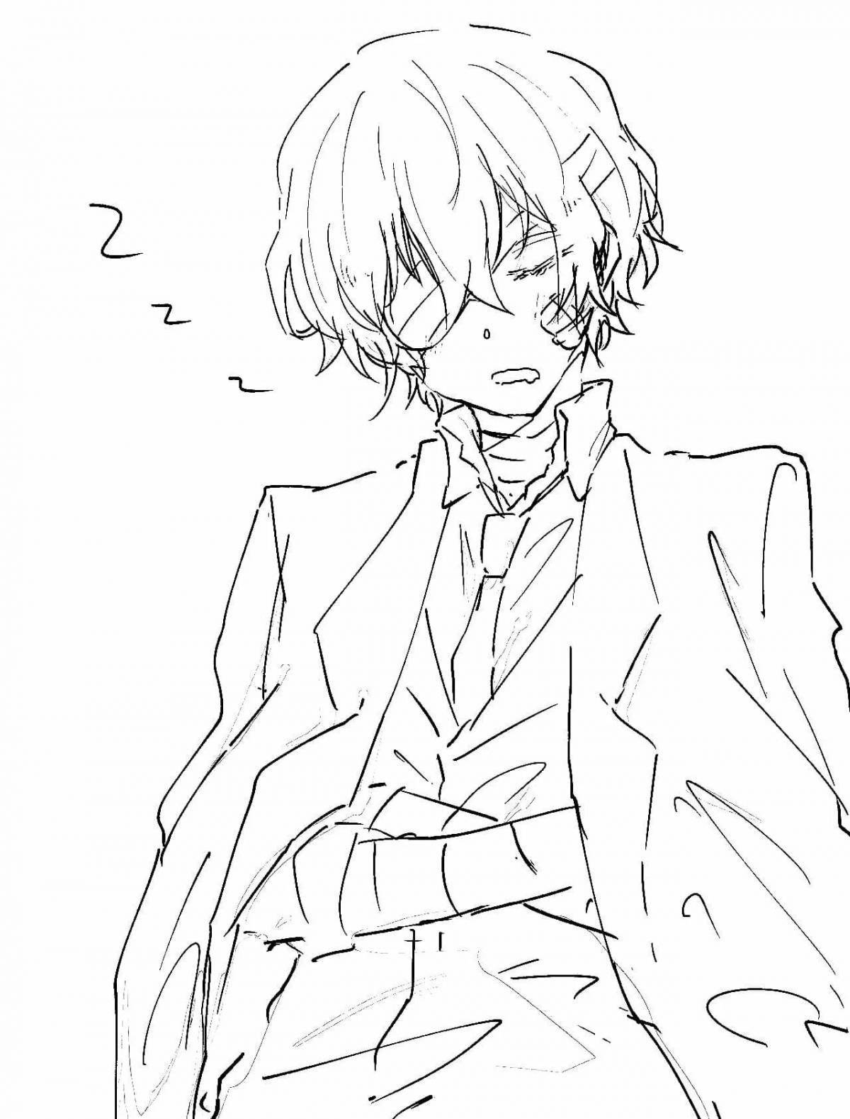 Dazai fantasy anime coloring book