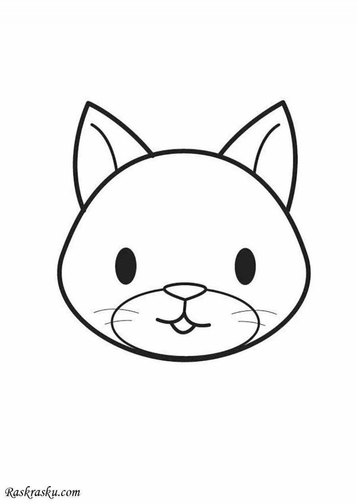 Naughty cat face coloring page