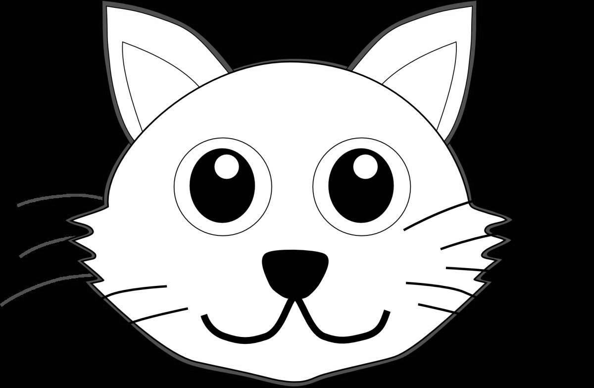 Adorable cat face coloring page