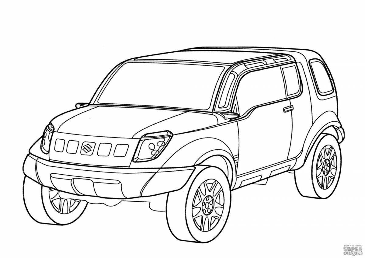 Amazing toyota jeep coloring book