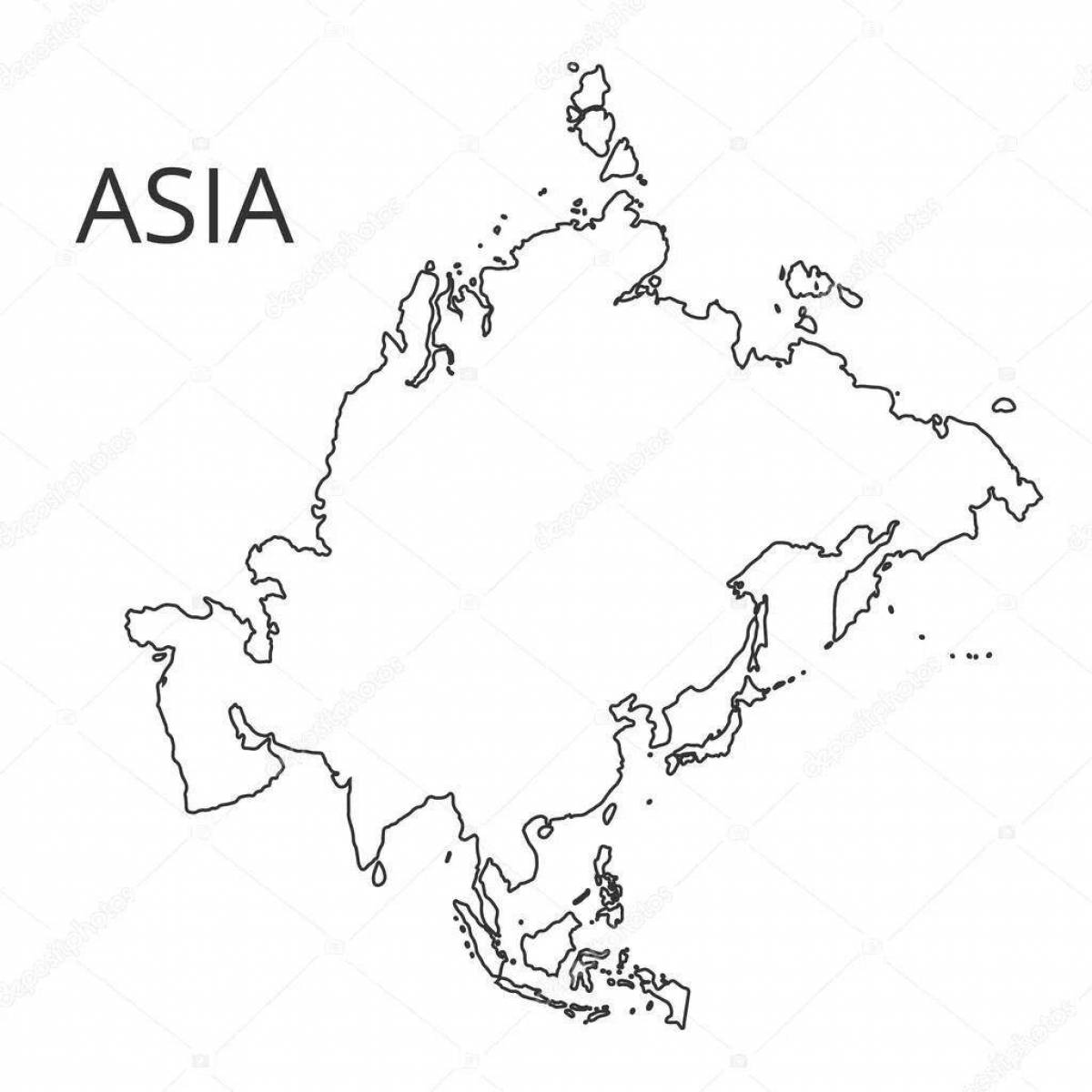Раскраска чудесная карта азии