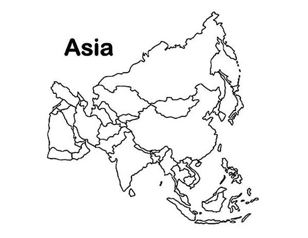 Раскраска инновационная карта азии