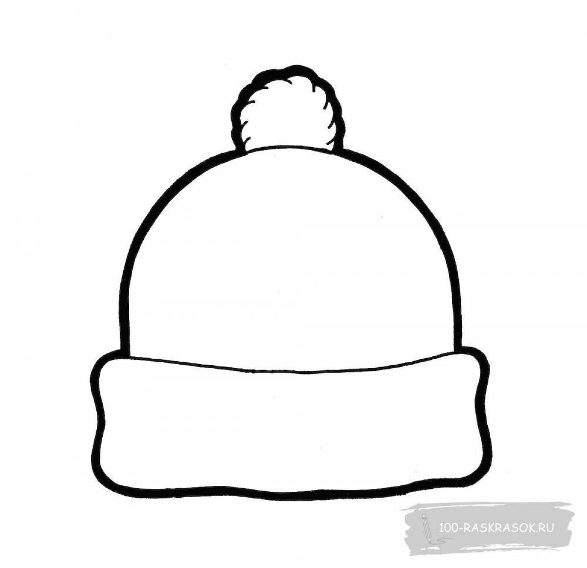Colouring funny winter hat