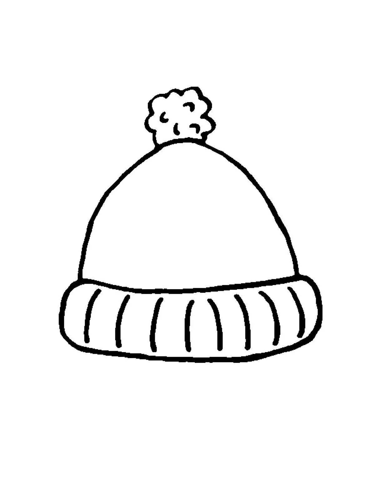 Блестящая зимняя шапка раскраска