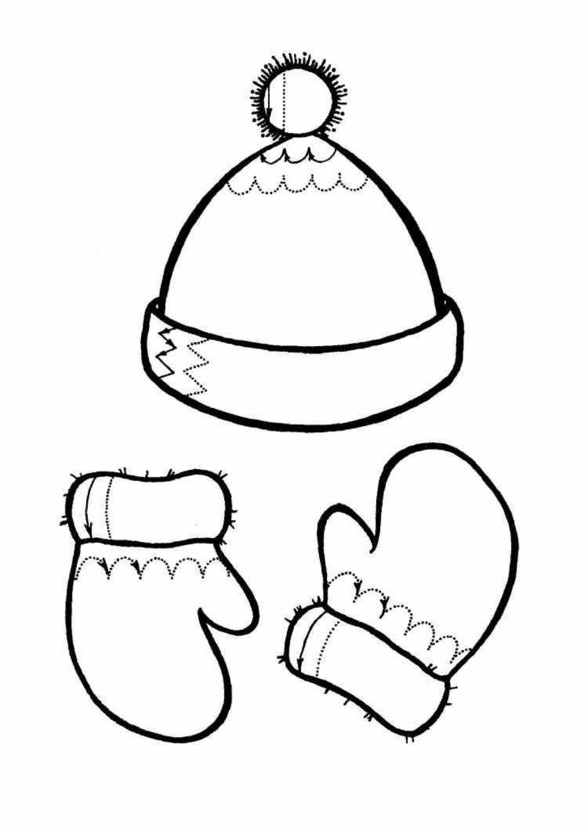 Coloring book warm winter hat