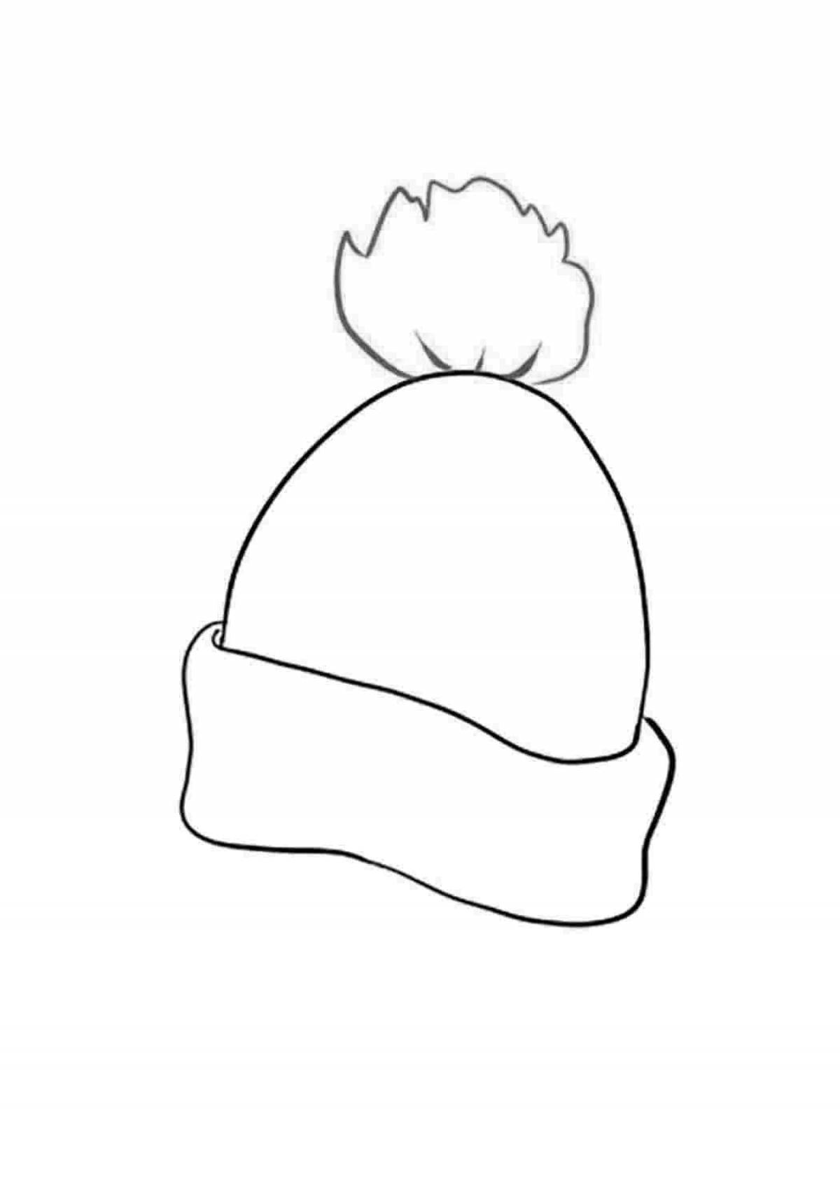 Adorable winter hat coloring book