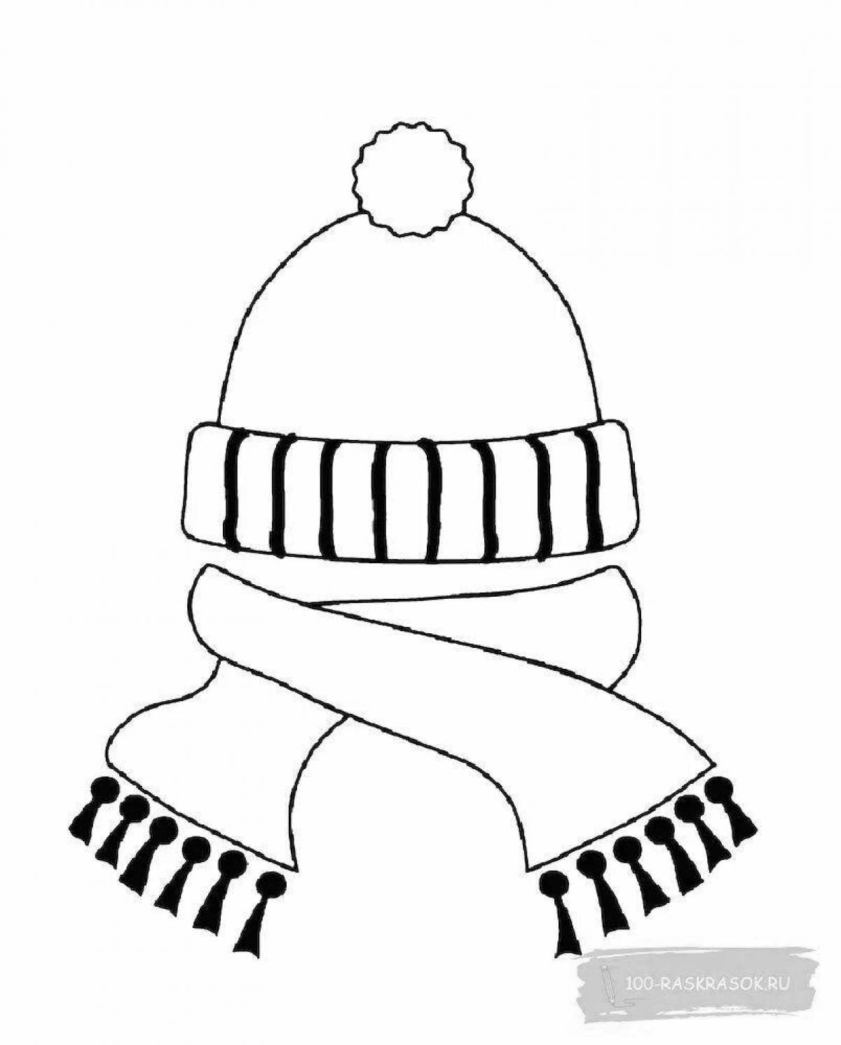 Coloring page bold winter hat