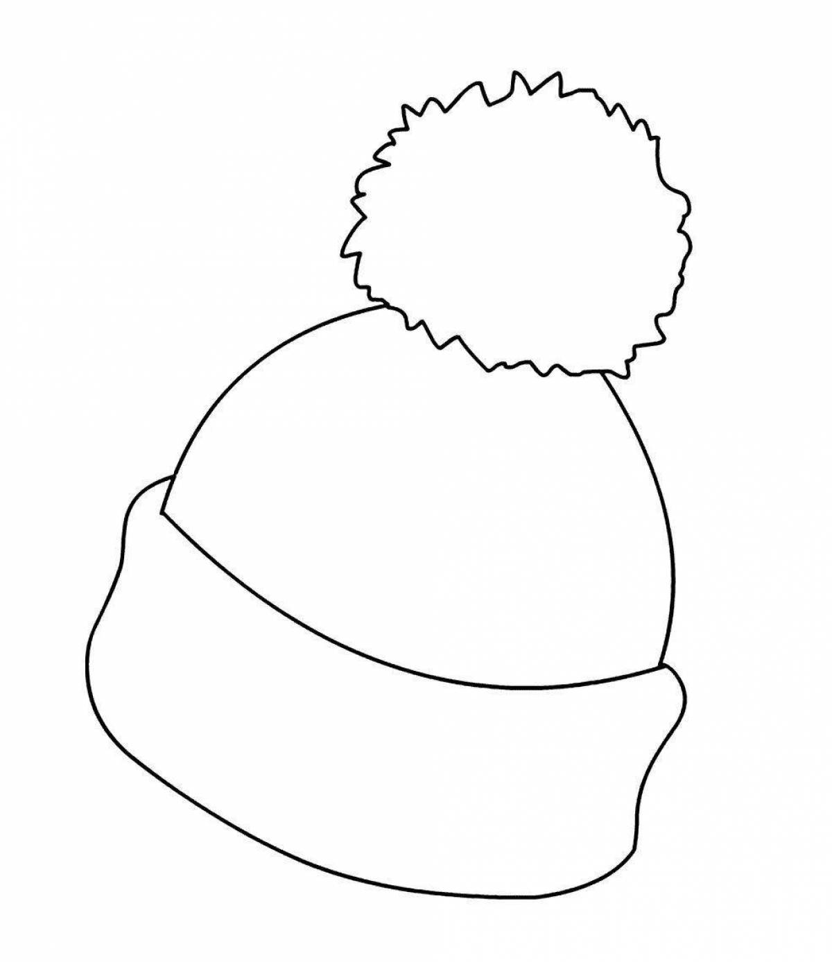 Coloured winter hat coloring book