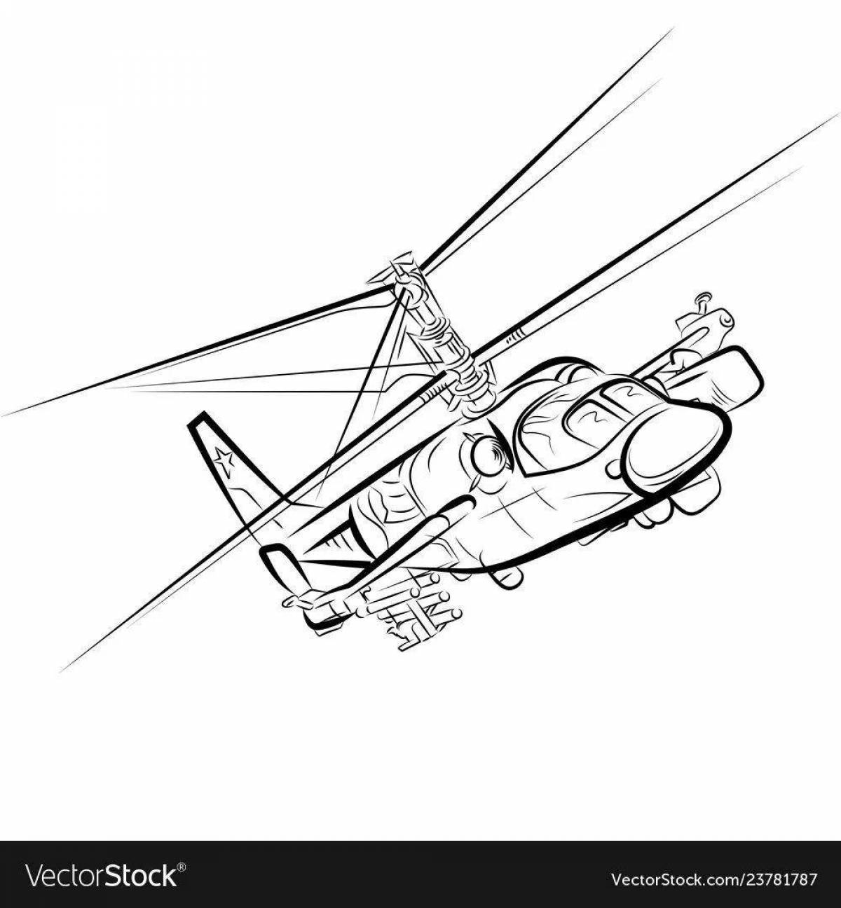 Exciting alligator helicopter coloring page