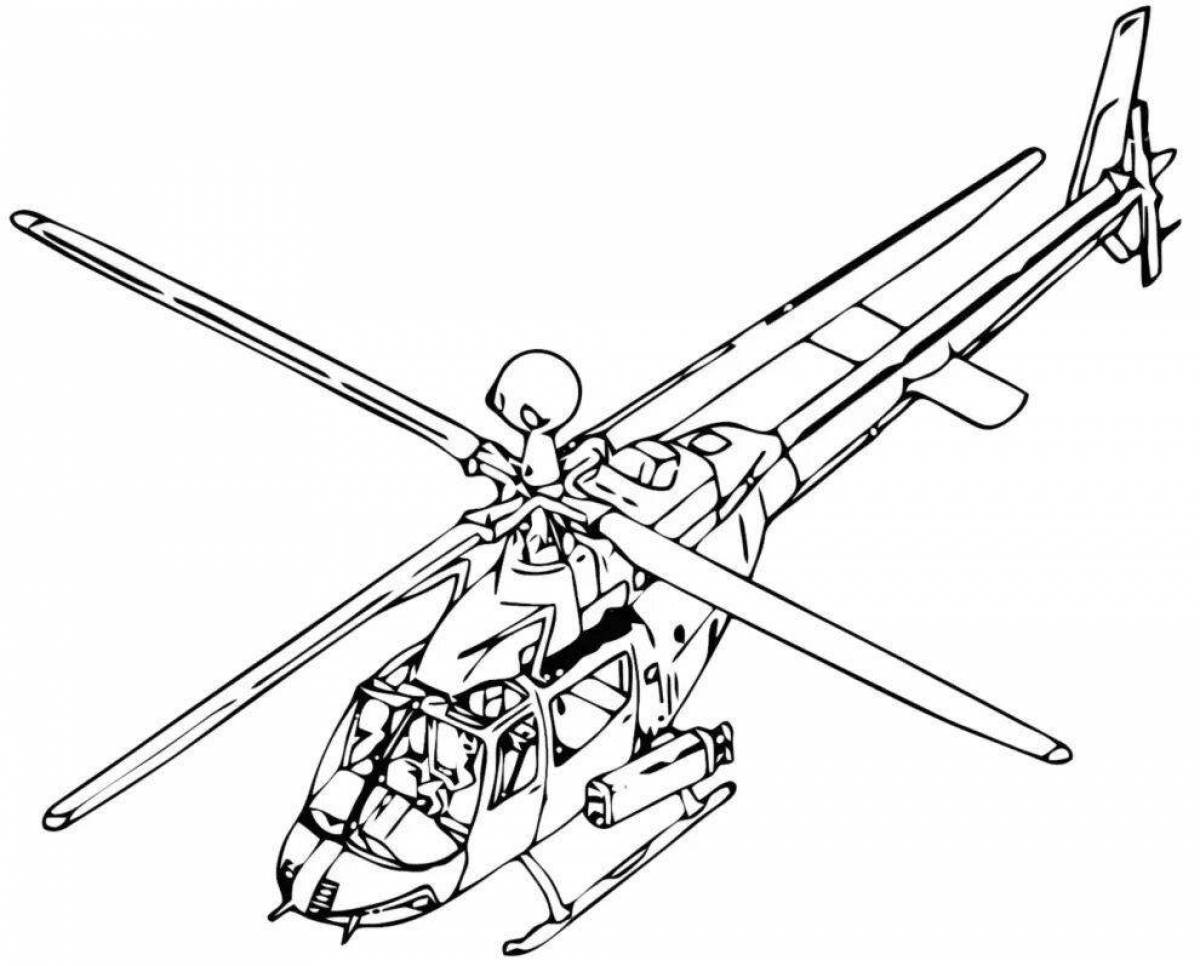 Gorgeous alligator helicopter coloring page