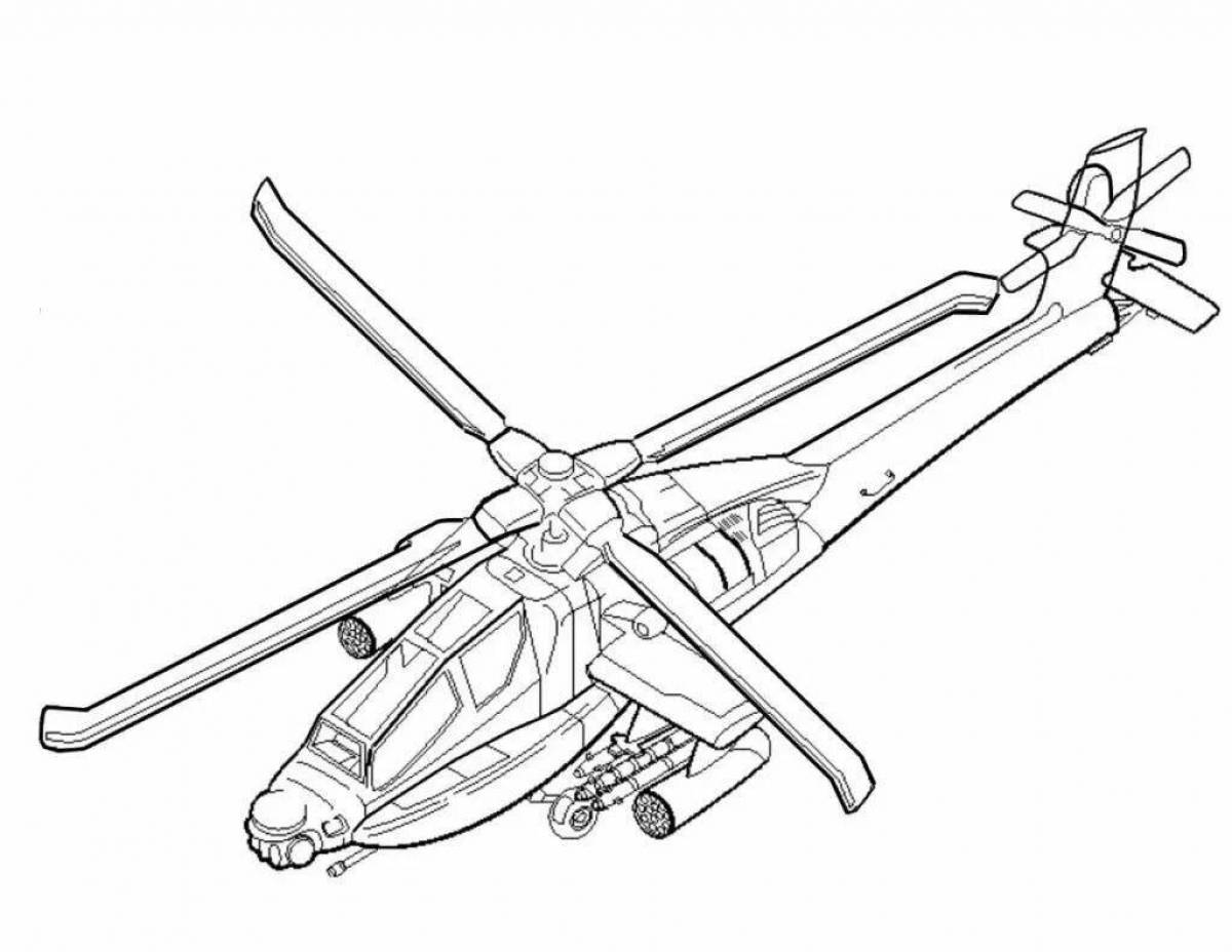 Потрясающая страница раскраски вертолета «аллигатор»