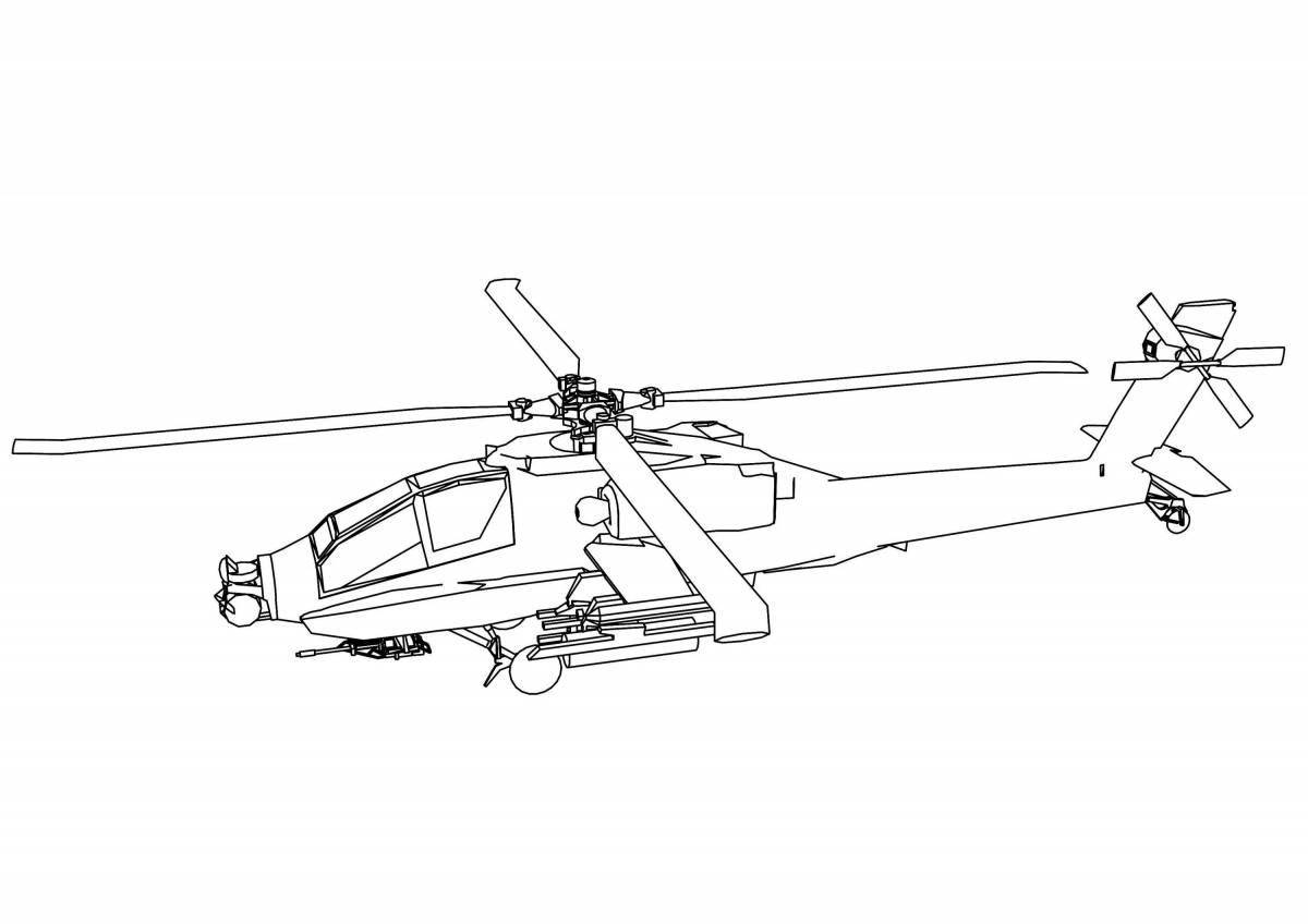 Charming alligator helicopter coloring book