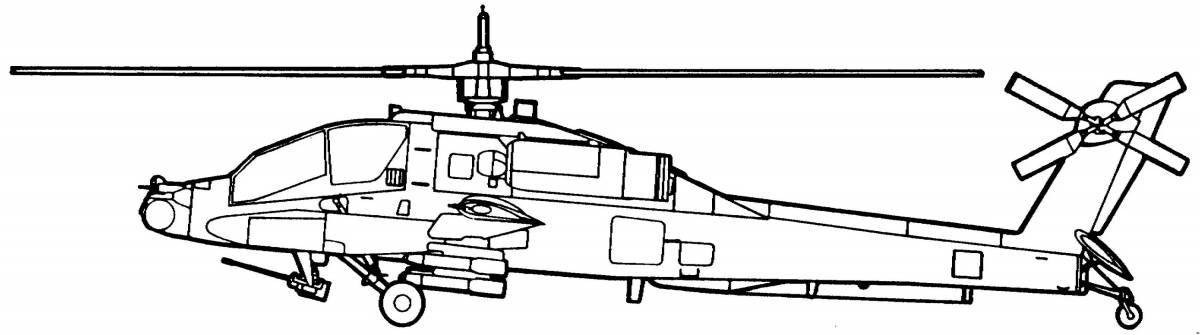 Изысканный вертолет-аллигатор раскраска
