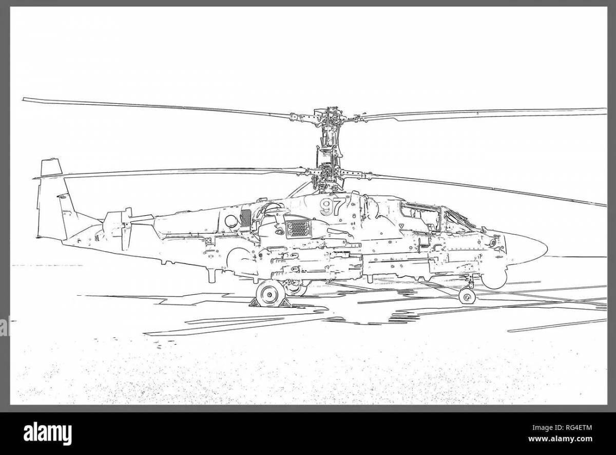 Coloring page spectacular helicopter alligator