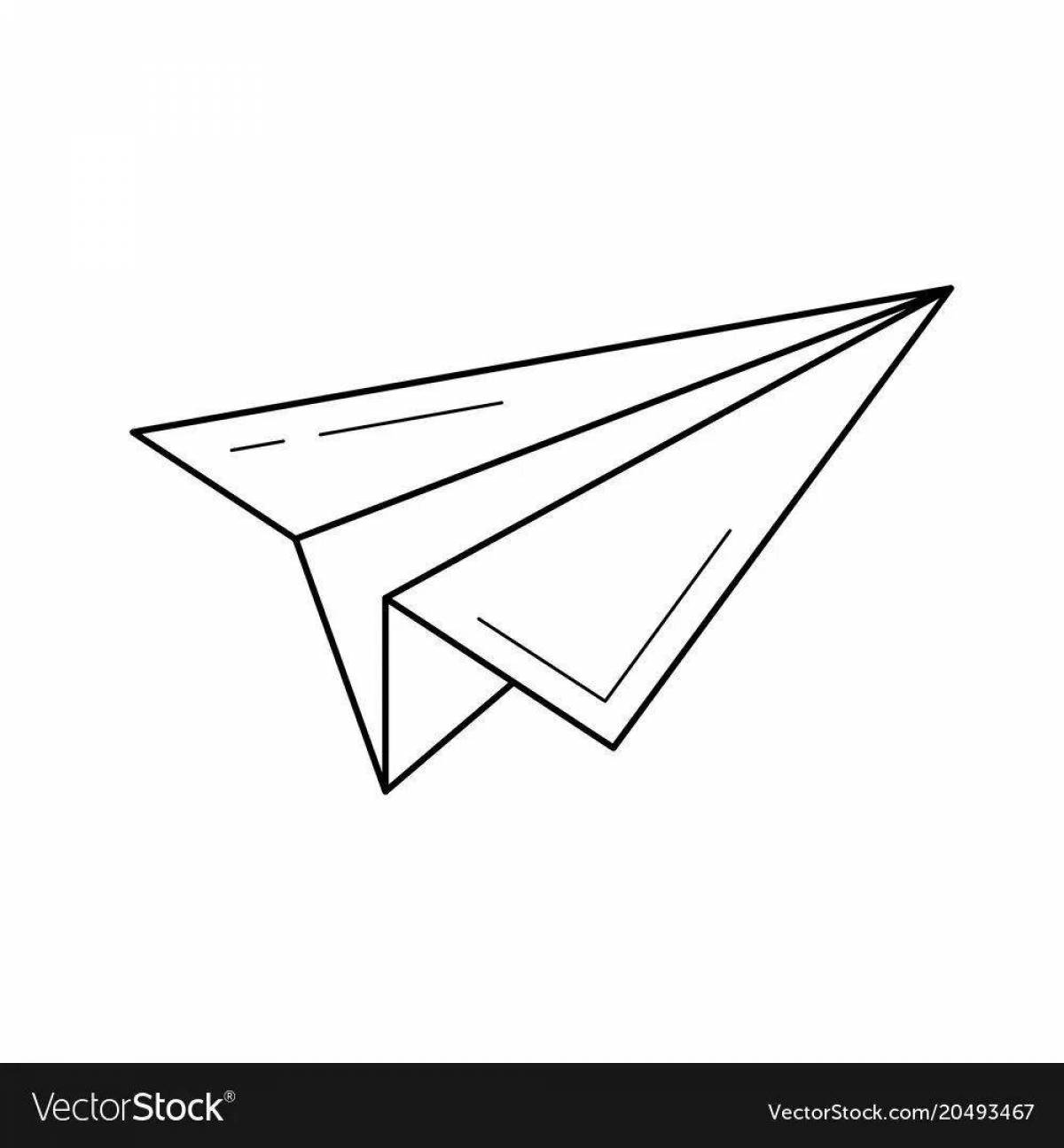 Coloring book bright paper airplane