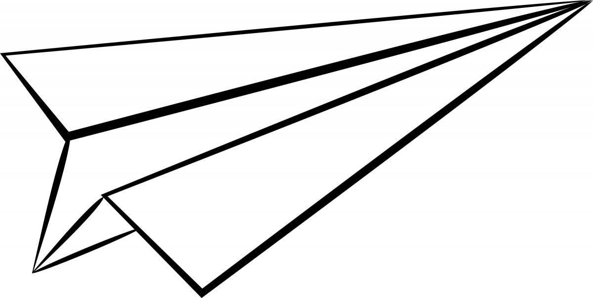 Playful paper airplane coloring page