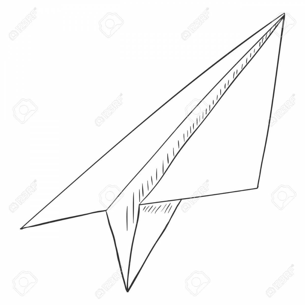Colored paper airplane coloring book