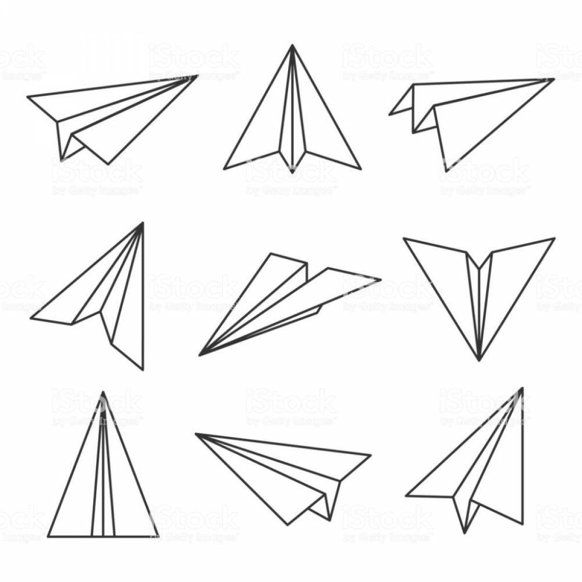 Coloring paper airplane colorful-dream