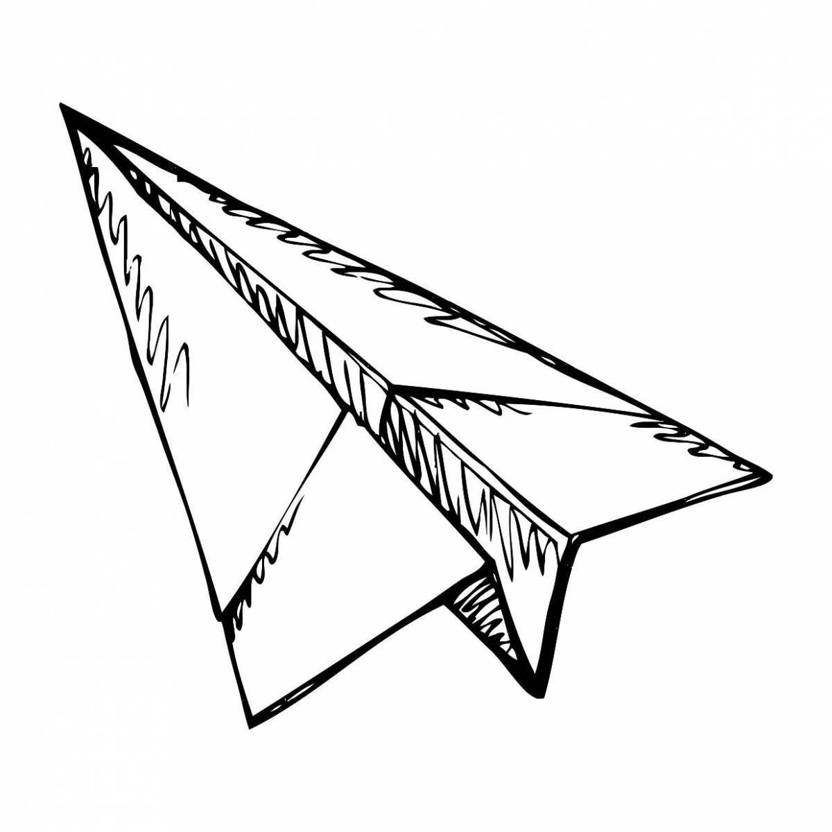 Coloring paper airplane colorful sky