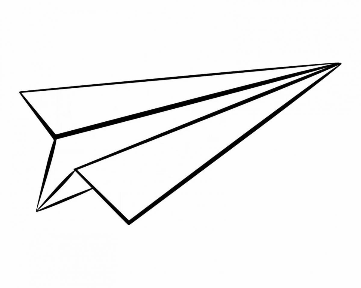 Coloring paper plane from colorful fantasy