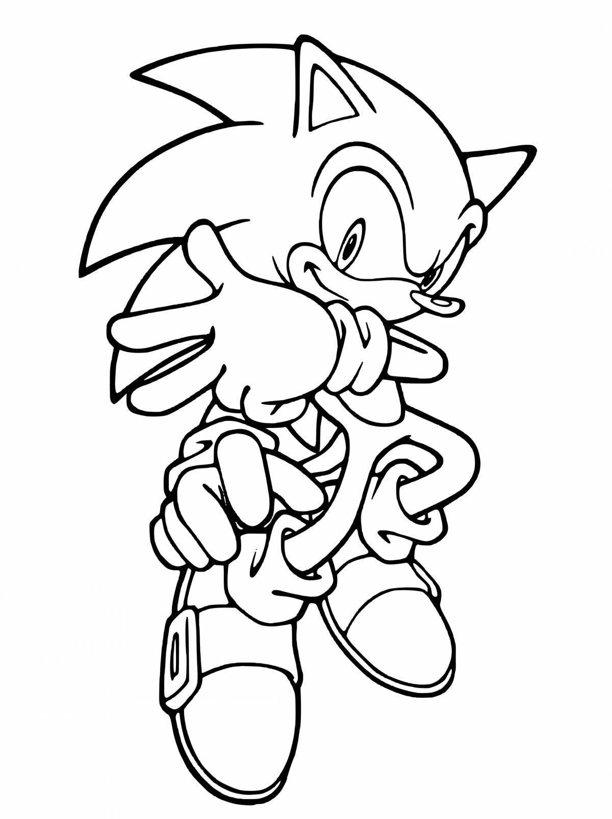 Colorful minecraft sonic coloring page