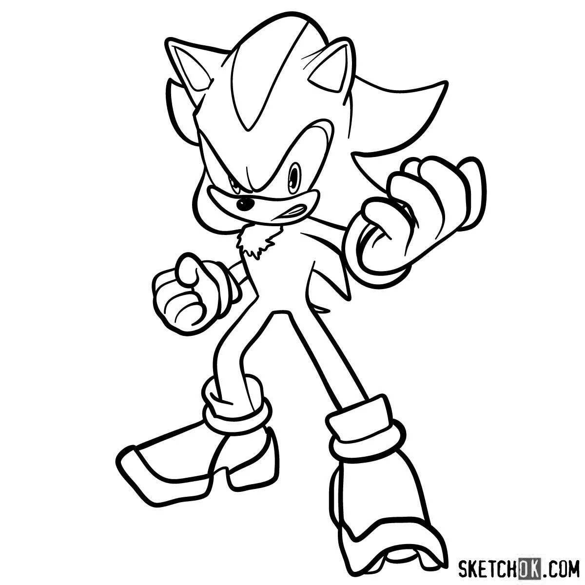 Amazing minecraft sonic coloring page