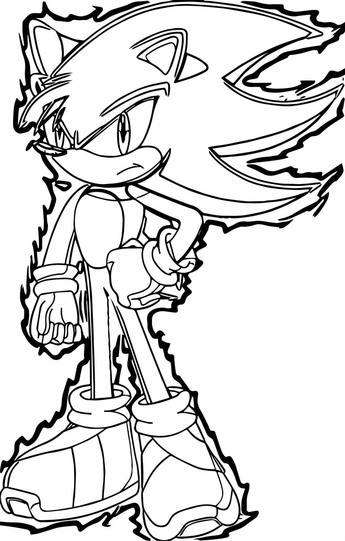 Cute minecraft sonic coloring page
