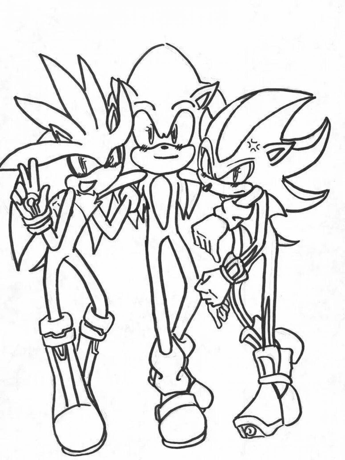 Lovely minecraft sonic coloring page
