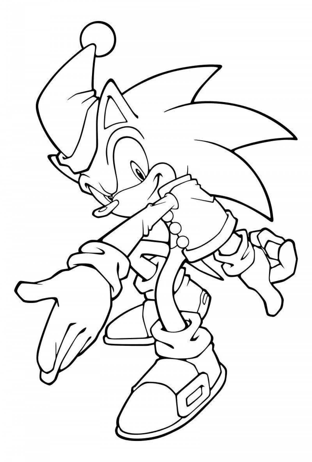 Amazing minecraft sonic coloring page