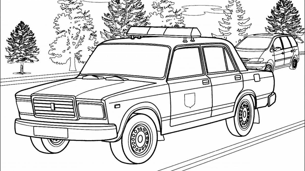 Exciting coloring lada police