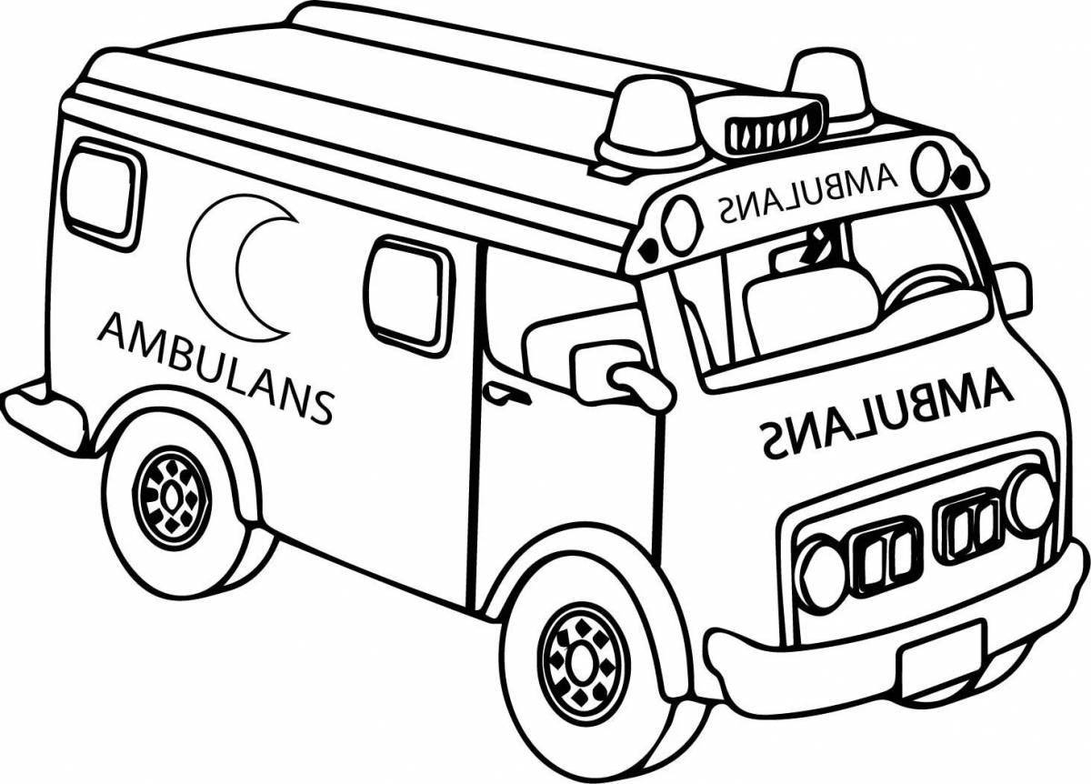 Fun coloring of police van