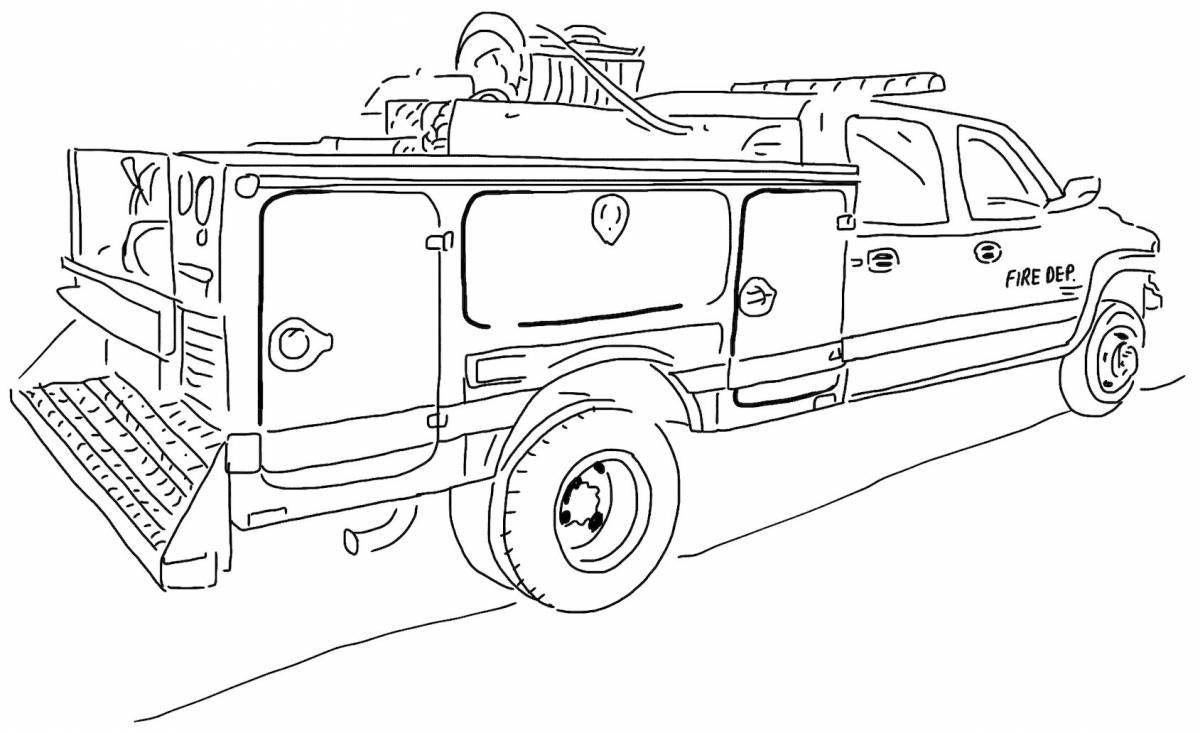 Fabulous police van coloring page