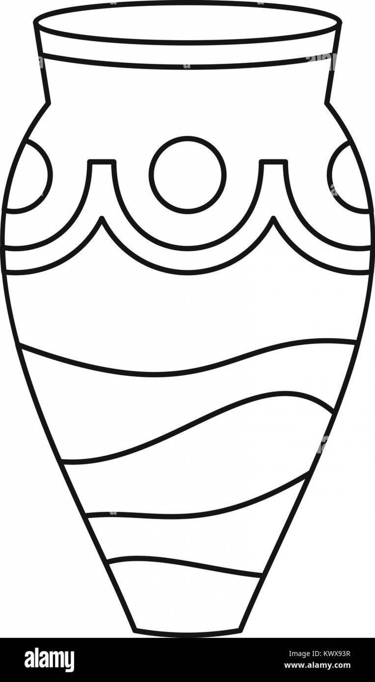 Intricate vase coloring page