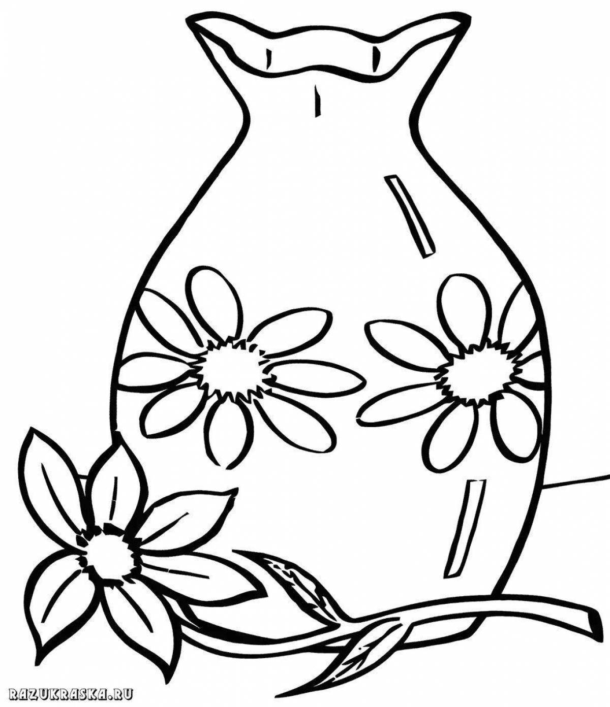 Charming vase coloring page