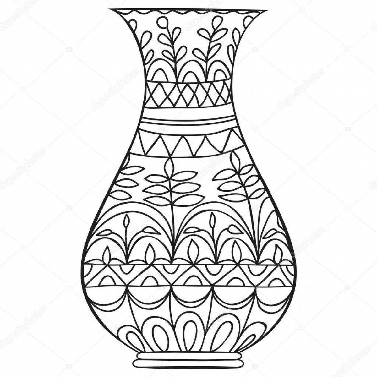 Coloring book gorgeous vase