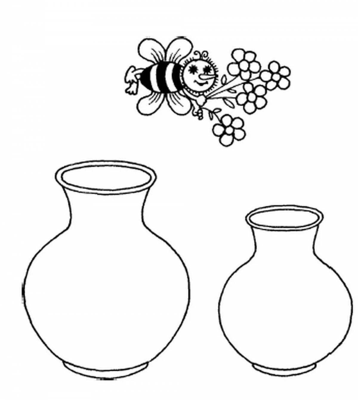 Раскраска яркая ваза